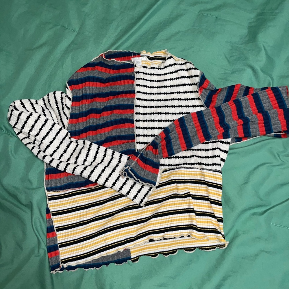 Patchwork cropped long sleeve